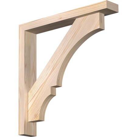 Ekena Millwork Balboa Block Smooth Bracket w/ Offset Brace, Douglas Fir, 3 1/2"W x 22"D x 22"H BKT0402X22X22BOA05SDF